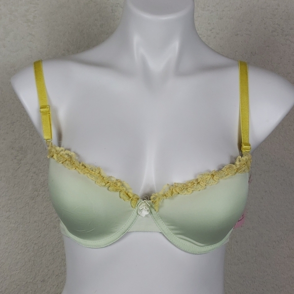 NWT yellow & green lace bra size 34B - Picture 2 of 8